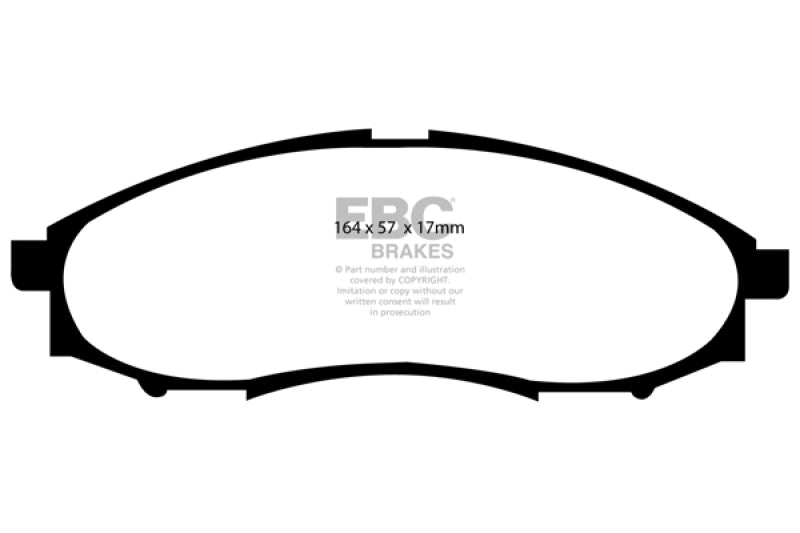 EBC Greenstuff 03-04 Nissan Frontier 3.3 2WD Front Brake Pads - Heavy Duty Off-Road Performance