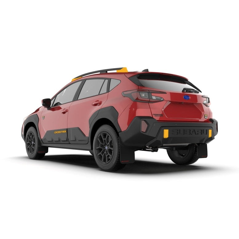 Rally Armor UR Series Mud Flaps for 2024 Subaru Crosstrek Wilderness - Black with Wild-Orange Logo, No Drill Installation