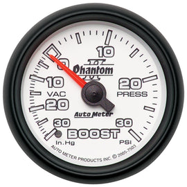 AutoMeter Phantom II 52.4mm Mechanical Vacuum and Boost Gauge 30 in. Hg / 30 PSI