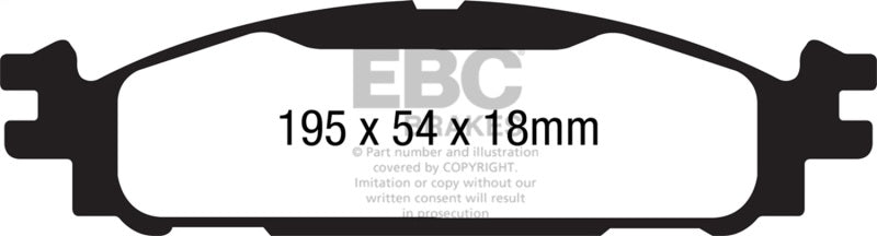 EBC Greenstuff 2000 Series Front Brake Pads DP21873 for 2011-2012 Ford Flex and 2011 Ford Taurus