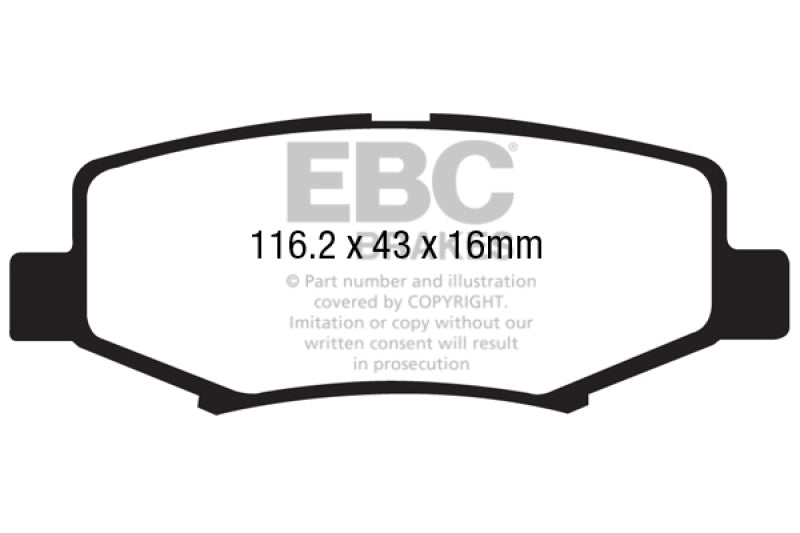 EBC Yellowstuff Rear Brake Pads for Dodge Nitro and Jeep Liberty - Part Number ebcDP41799R