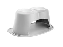 Load image into Gallery viewer, WeatherTech Pet Feeding System Double High 64 oz Poly Bowl, Light Grey – Part Number wetPDHC6410LGLG