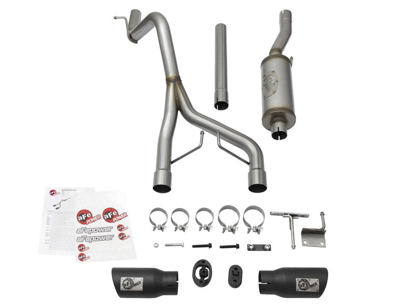 aFe Rebel Series Dual Center Exit Cat-Back Exhaust System for 2007-2017 Jeep Wrangler (V6-3.6L/3.8L)