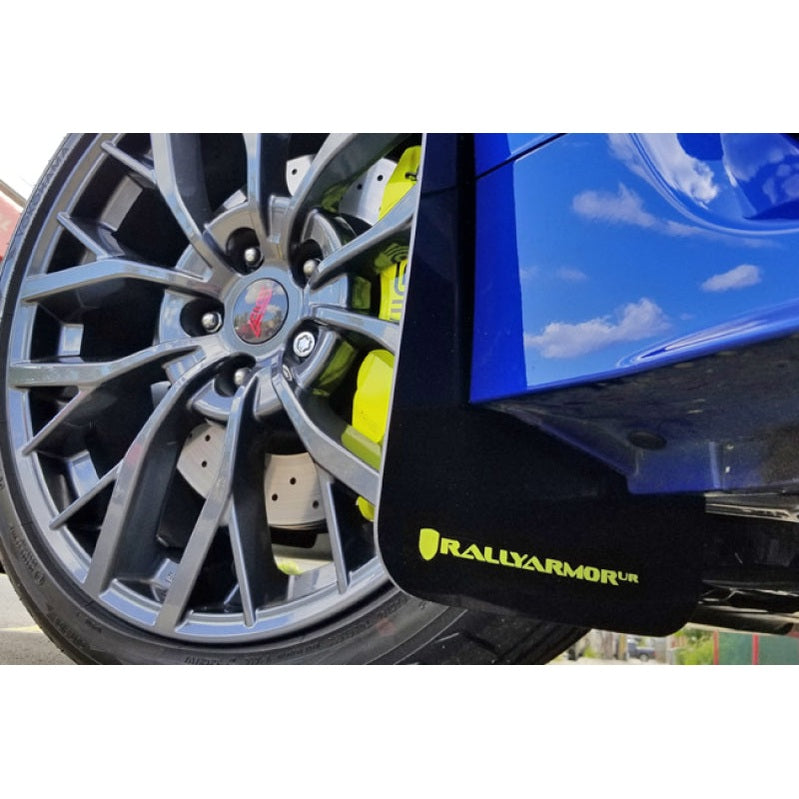 Rally Armor 15-21 Subaru WRX/STI Black UR Mud Flap w/Green Logo