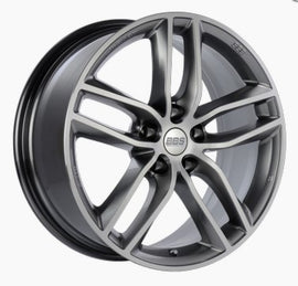 BBS SX 19x8.5 Inch Alloy Wheel with Gloss Platinum Diamond Cut Finish - 5x112 Bolt Pattern, Part Number BBS SX0501PPK