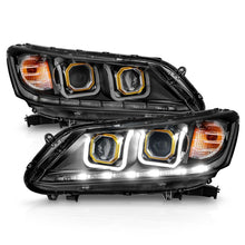 Load image into Gallery viewer, ANZO 2013-2015 Honda Accord 4-Door Projector Headlights with U-Bar, Black Housing and Clear Lens