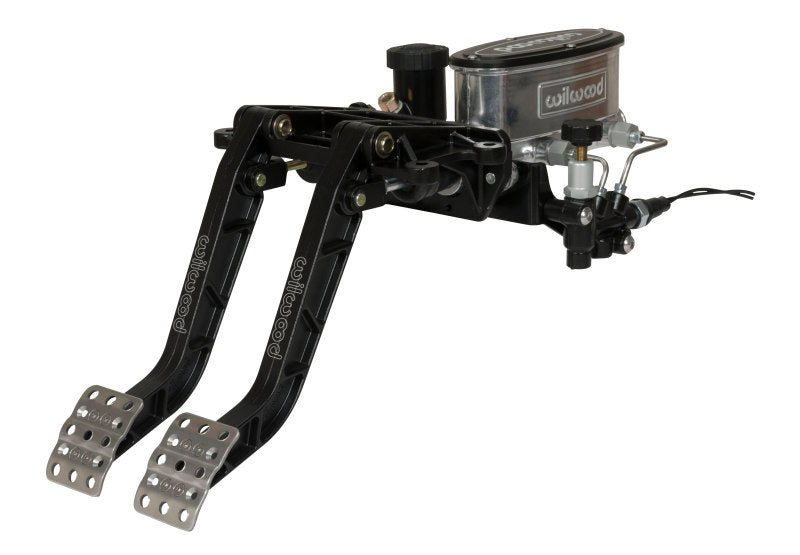 Wilwood Adjustable Tandem Dual Pedal Assembly - Brake and Clutch - Forward Swing Mount - 6.25:1 Ratio - Black E-Coat (Part #Wil340-14360)