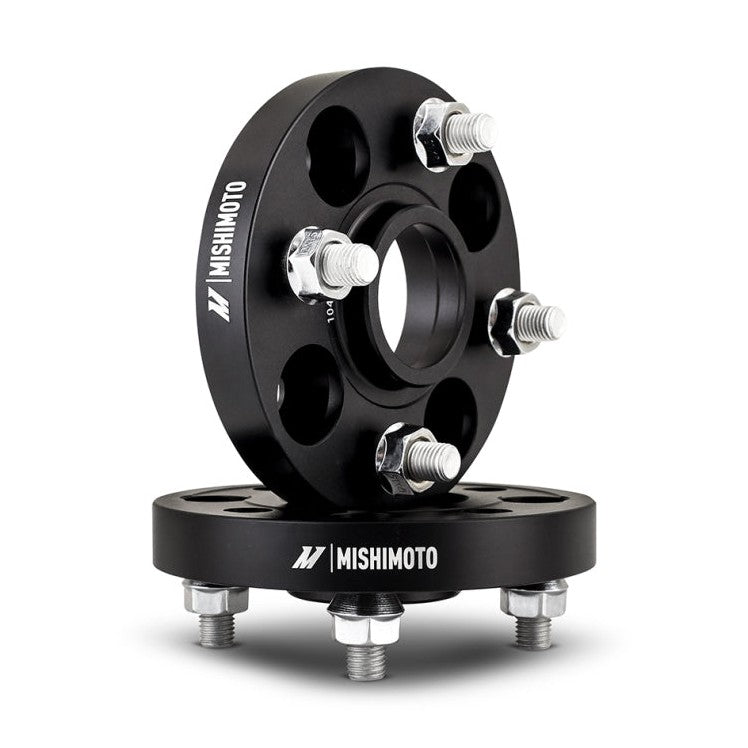 Mishimoto 4x100 Wheel Spacers for Honda Civic and Prelude – 15mm Thickness, Black Anodized, M12x1.5 Studs