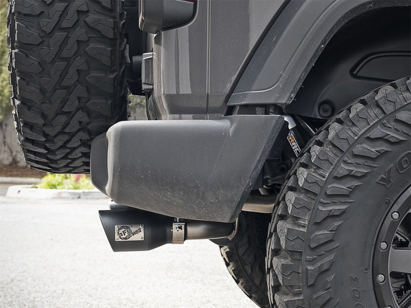 aFe Rebel Series 2.5-inch Stainless Steel Axle-Back Exhaust System with Black Tips for 2018-2023 Jeep Wrangler (JL) V6 3.6L