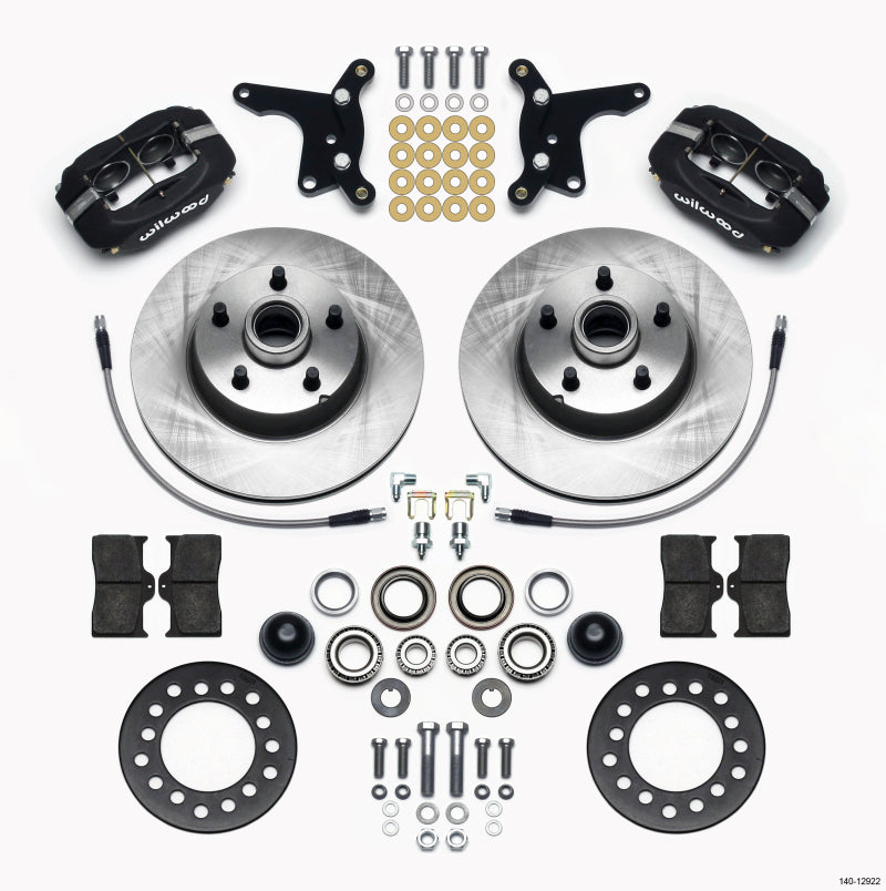 Wilwood Forged Dynalite Front Disc Brake Kit for Ford 1954-1956 with 11.28-inch Rotor and Hub Assembly