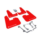 Rally Armor UR Series Red Mud Flap with White Logo for Subaru Impreza and WRX (Part Number: ralMF15-UR-RD/WH)