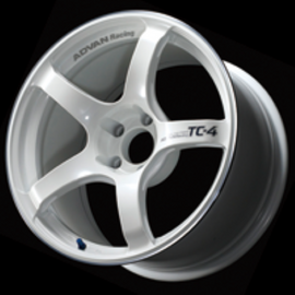 Advan TC4 17x8.0 +38 5x114.3 Racing White Metallic Ring Wheel - High-Performance Automotive Wheel