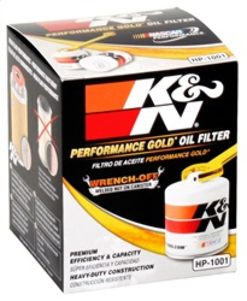 K&N Engineering HP-1001 Premium Oil Filter for Cadillac, Saab, Buick, GMC, and Pontiac Vehicles
