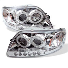 Load image into Gallery viewer, Spyder Ford F-150 97-2003 LED Halo Projector Headlights with Amber Reflector and Chrome Finish