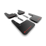 Rally Armor 22-23 Hyundai Kona N-Line Black UR Mud Flap with Red Logo, Part Number RALMF93-UR-BLK-RD