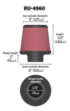 Load image into Gallery viewer, K&amp;N Universal Rubber Air Filter with 2 3/4-inch Flange for Automotive Applications