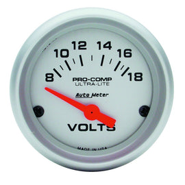 AutoMeter Ultra-Lite 52mm Short Sweep Electronic Voltage Gauge (Part #ATM4391)