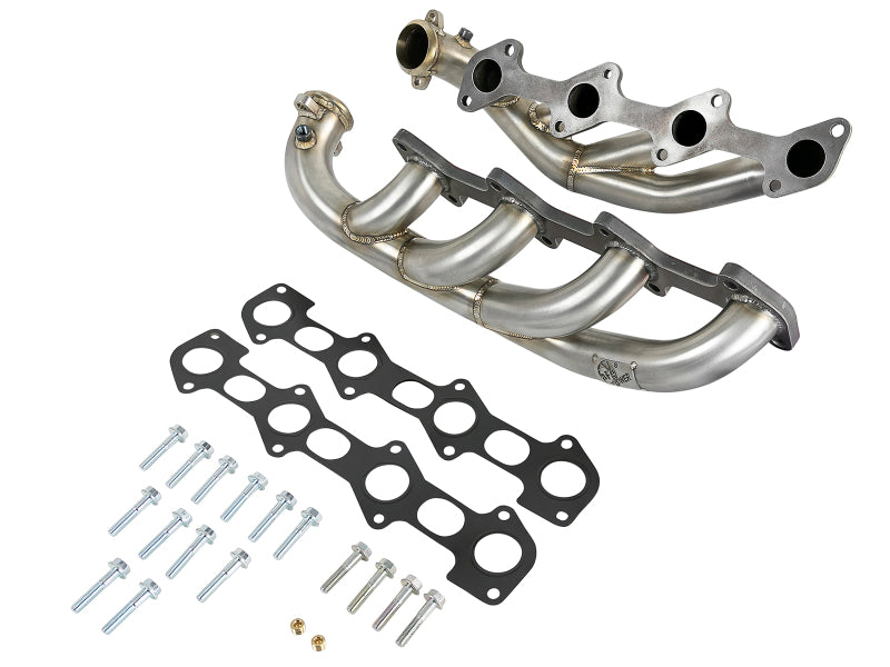 aFe Twisted Steel 1-3/4 to 2 Inch Stainless Steel Headers for 2006-2007 Ford F-250 Super Duty Diesel V8-6.0L