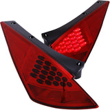 ANZO 2003-2005 Nissan 350Z LED Tail Light Assembly Pair with Red Lens and Black Housing