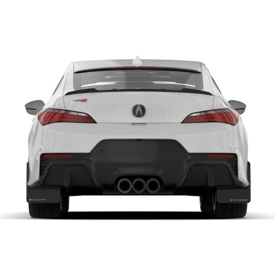 Rally Armor 23-24 Acura Integra Type S Black Mud Flap with White Logo (Part Number: ralMF129-UR-BLK-WH)