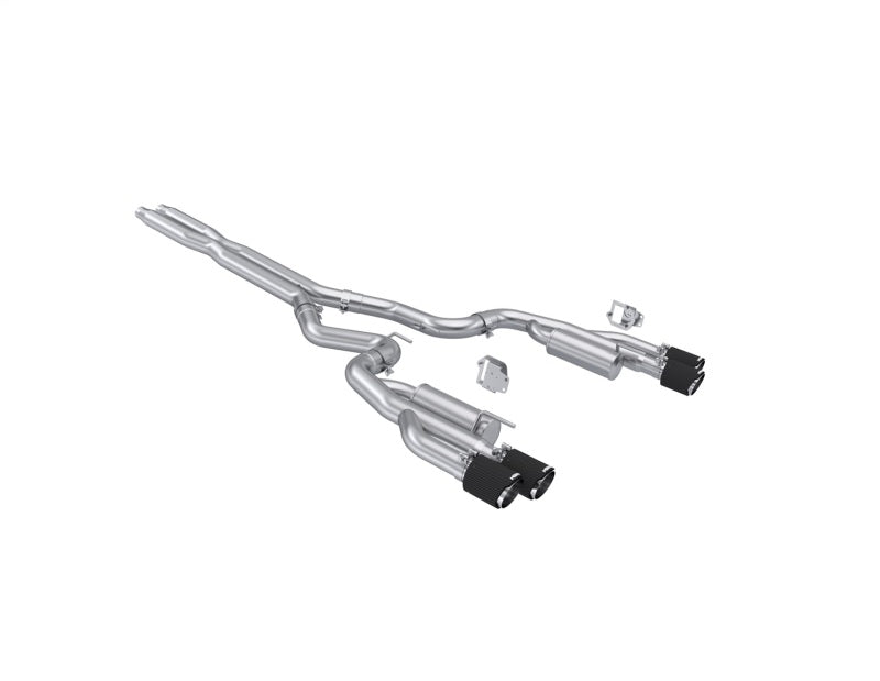 MBRP Armor Pro Series 2024+ Ford Mustang 5.0L T304 Stainless Steel Cat-Back Exhaust with Quad Carbon Fiber Tips