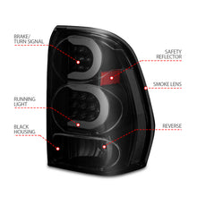 Load image into Gallery viewer, ANZO 2002-2009 Chevrolet Trailblazer LED Tail Lights with Light Bar, Black Housing, Smoke Lens