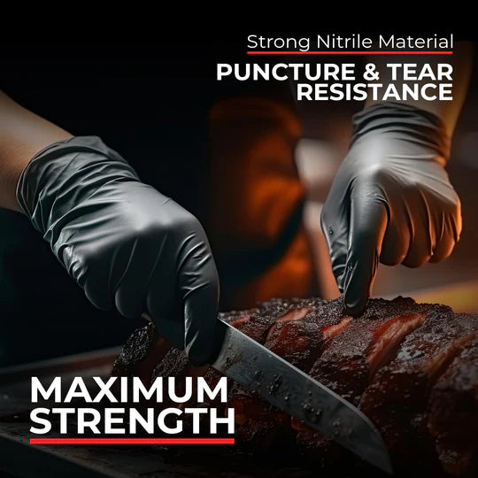 Heavy Duty Industrial Black Nitrile Gloves (6 Mil)