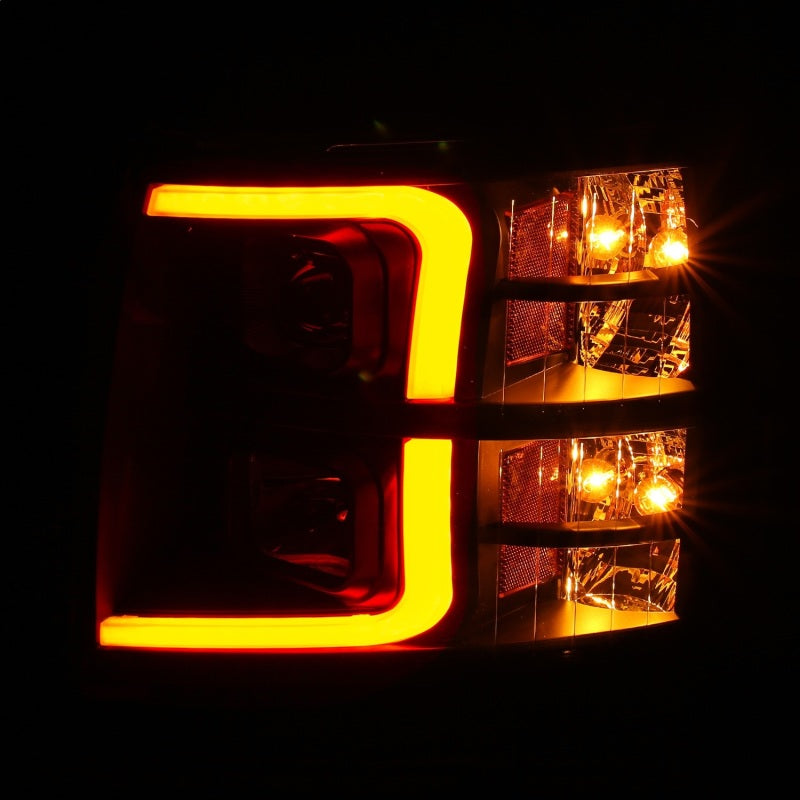 ANZO 07-13 Chevrolet Silverado Plank Style Projector Headlights with Amber Accents, Black Pair – Part Number anz111410