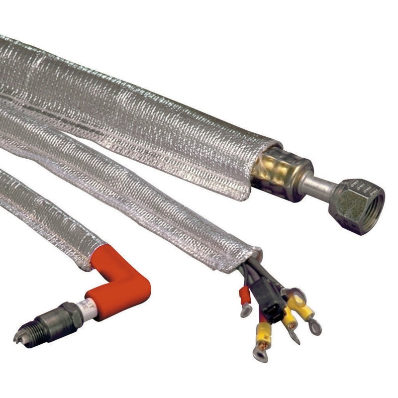 DEI Heat Sheath 1/2 inch I.D. x 3 ft Aluminum Sleeving for Heat and Abrasion Protection