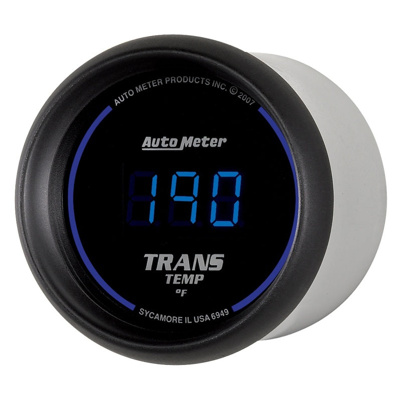 AutoMeter 52.4mm Black Digital Transmission Temperature Gauge with NPT Sensor and Wiring Harness