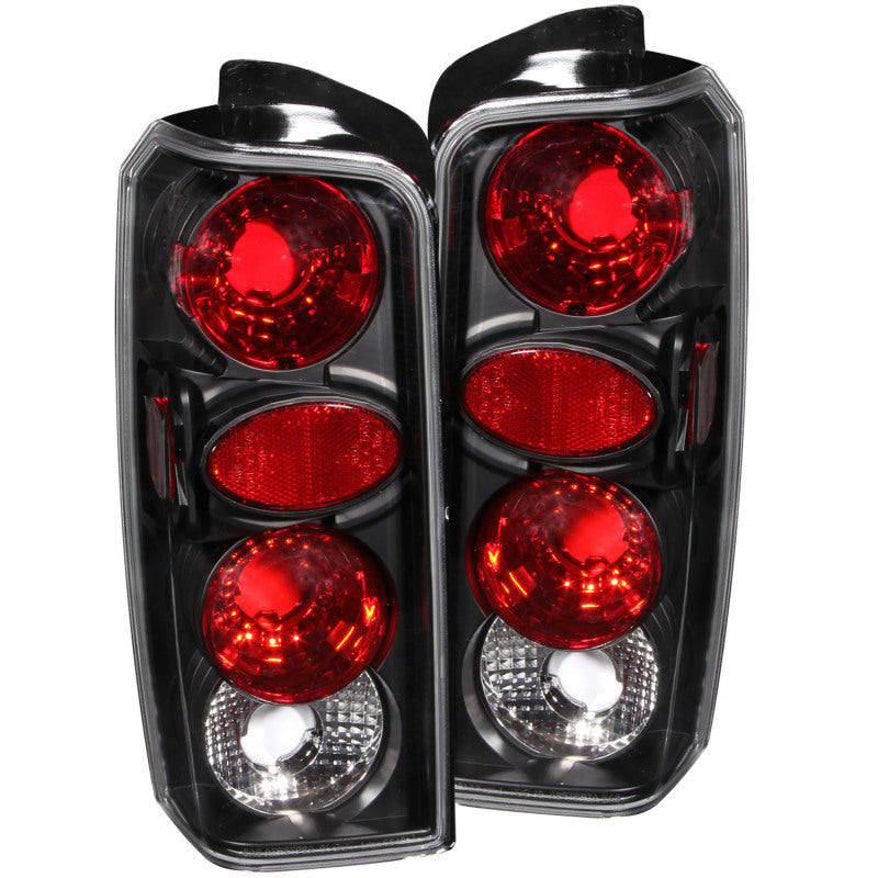 ANZO 1997-2001 Jeep Cherokee Tail Light Assembly with Clear Lens and Black Housing - Pair
