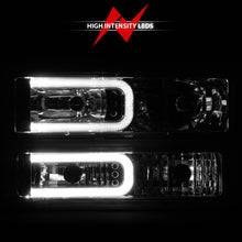 Load image into Gallery viewer, ANZO 88-98 Chevrolet C1500 Crystal Headlight Set with Light Bar - Chrome Housing and Clear Lenses (Pair)