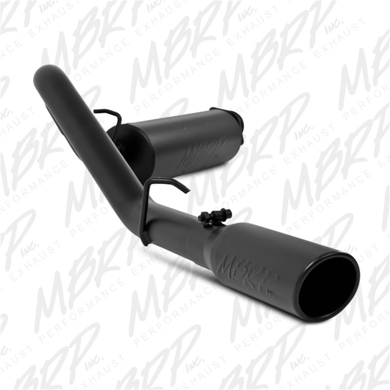 MBRP Armor BLK Series Cat Back Exhaust System for 2002-2006 Jeep Wrangler 2.5L & 4.0L - Black Coated, Single Side Exit