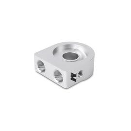 Mishimoto Silver M20 Oil Sandwich Plate - High-Flow Oil Cooler Adapter for Automotive Applications