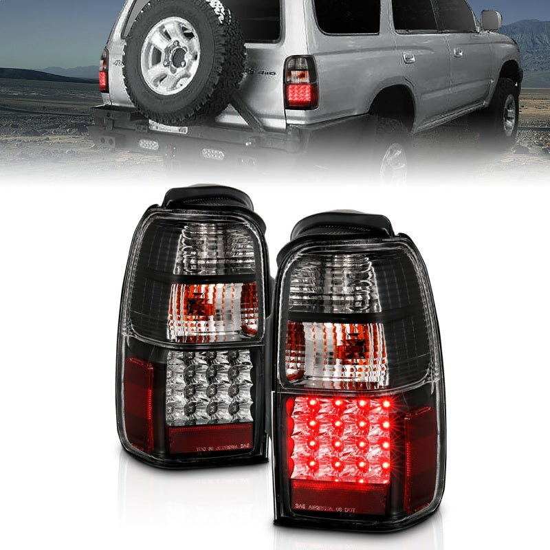 ANZO 2001-2002 Toyota 4Runner LED Tail Light Assembly with Clear Lens and Black Housing