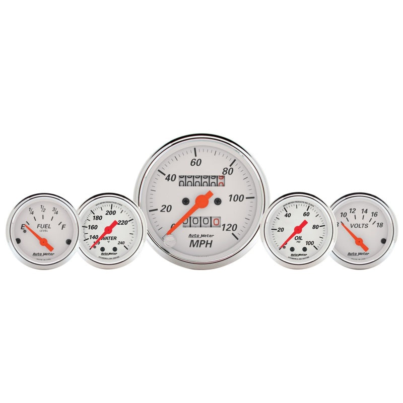 AutoMeter 5-Piece Gauge Kit with Arctic White Illumination - Part Number ATM1311