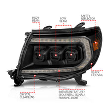 Load image into Gallery viewer, ANZO Full LED Projector Headlights for Toyota Tacoma 2005-2011 – Black with White DRL, Sequential Signal, and Initialization Features