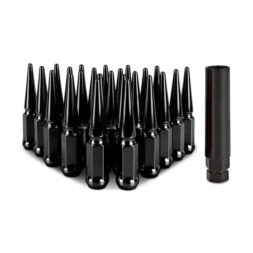 Mishimoto Steel Spiked Lug Nuts M14 x 1.5, 24-Piece Set in Black