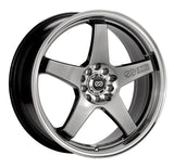 Enkei EV5 17x7 Hyper Black Wheel with Machined Lip, Part Number enk446-770-0145HB