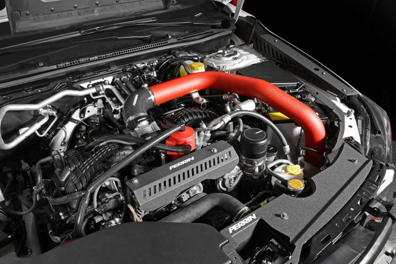 Perrin Performance Front Mount Intercooler Kit for Subaru WRX 2022-2025 with Red Tubes and Black Core