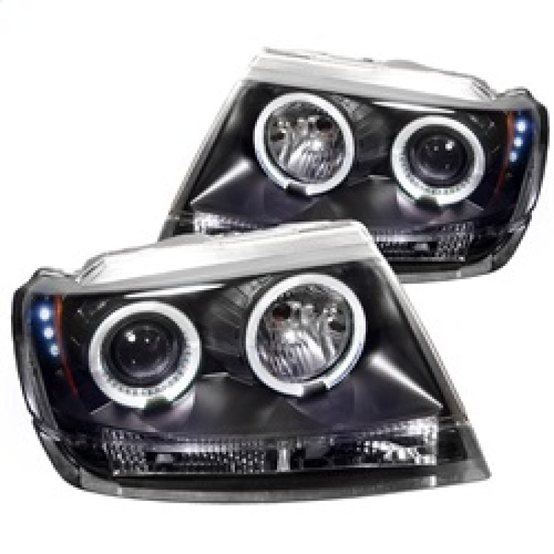 Spyder Jeep Grand Cherokee 99-04 LED Halo Projector Headlights - Black (Part #PRO-YD-JGC99-HL-BK)