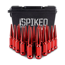 Load image into Gallery viewer, Mishimoto Steel Spiked Lug Nuts M12x1.5, 20-Piece Set - Red