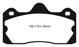 EBC Yellowstuff Rear Brake Pads for Lotus Evora 2010-2016 * High-Performance Street and Track Use