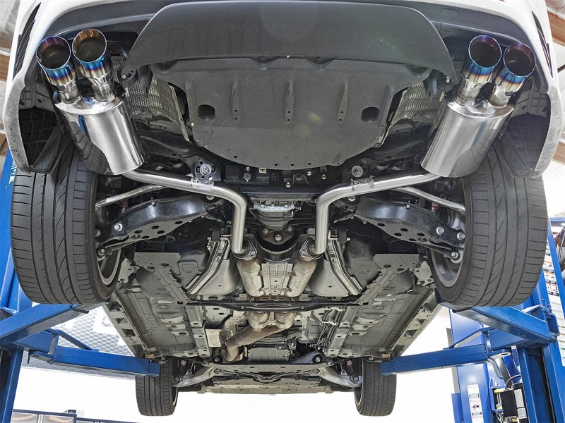 aFe Takeda 16-17 Lexus RC200t & RC300 2-Inch Stainless Steel Axle-Back Exhaust System with Blue Flame Tips