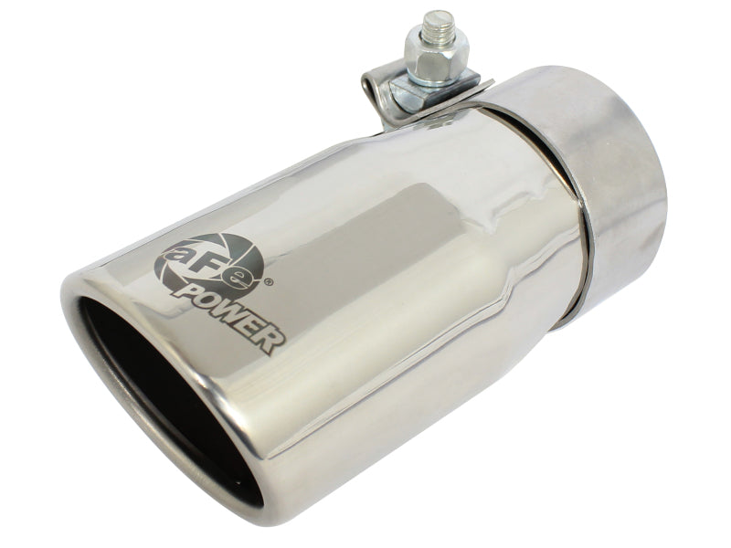 aFe Mach Force XP Universal Exhaust Tip 2-1/2 Inch Inlet x 3-1/4 Inch Outlet, 6 Inch Length, Mirror Polished Stainless Steel