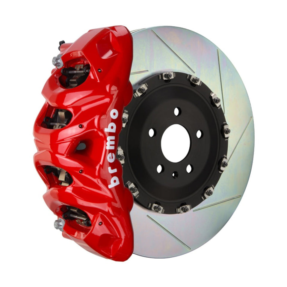 Brembo 21+ F150 Front Brake Kit with 8 Piston Cast Rotors and Slotted Type 1 Red Finish - brb1Q2.9626A2
