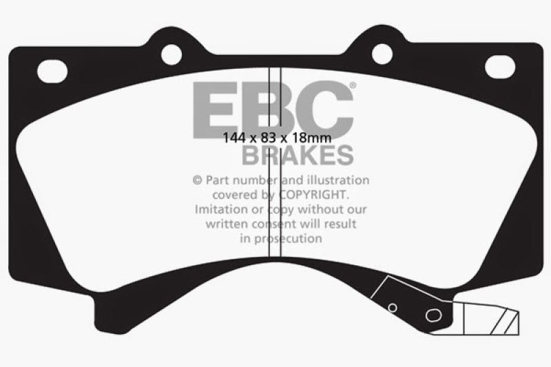 EBC Yellowstuff Front Brake Pads for Toyota Land Cruiser and Tundra * High-Performance Street & Track Use