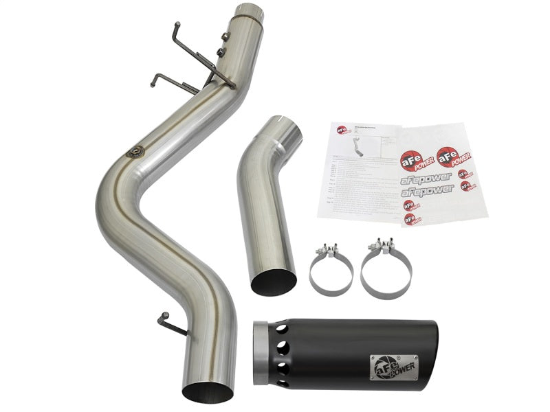 aFe Large Bore HD 5-inch 409 Stainless Steel DPF-Back Exhaust System with Black Tip for 2017 GM Duramax V8-6.6L (L5P) Diesel Trucks