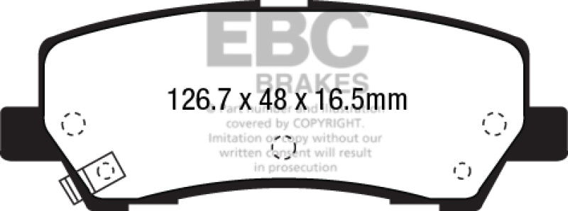 EBC Bluestuff NDX Rear Brake Pads for 2015-2016 Ford Mustang 5.0L