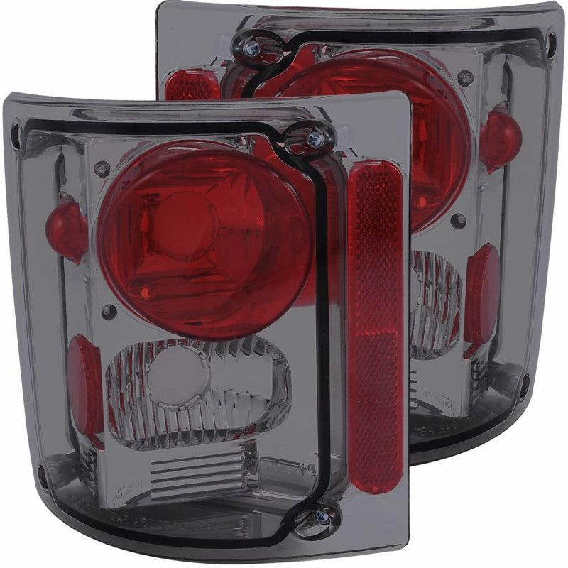 ANZO Smoke Lens Tail Light Assembly Pair for GMC V2500 Suburban 1987-1991